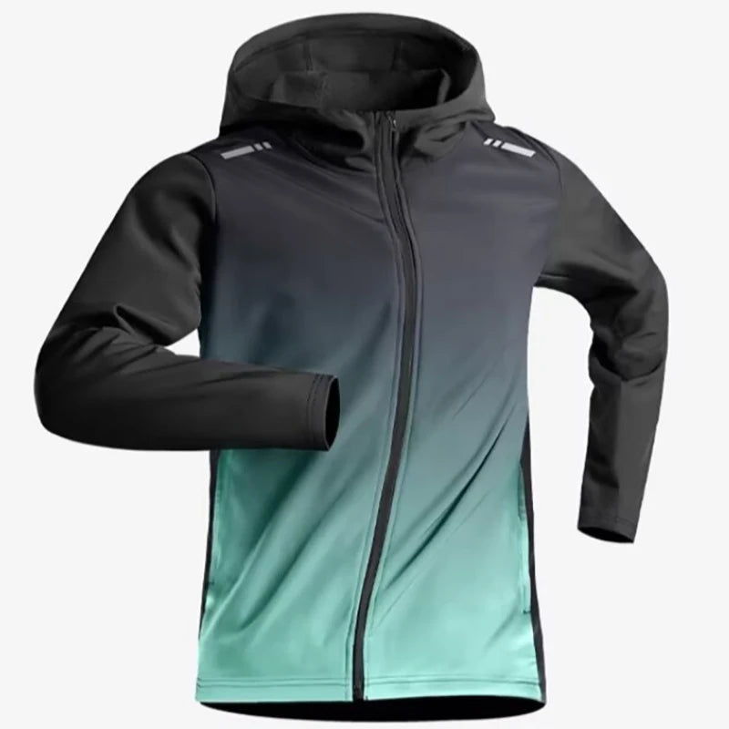 Men's Cycling Jacket Quick Dry Sports Running Outdoor Fitness Hooded Waterproof Motorcyclist Coat Gym Outdoor Skin Windbreaker