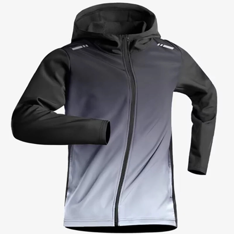 Men's Cycling Jacket Quick Dry Sports Running Outdoor Fitness Hooded Waterproof Motorcyclist Coat Gym Outdoor Skin Windbreaker