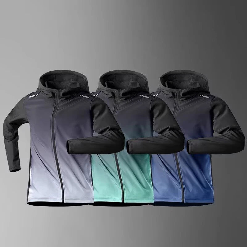 Men's Cycling Jacket Quick Dry Sports Running Outdoor Fitness Hooded Waterproof Motorcyclist Coat Gym Outdoor Skin Windbreaker