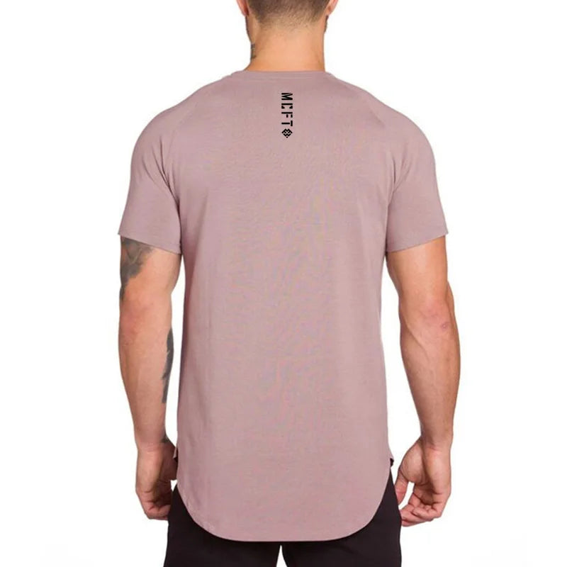 New Summer Sports T Shirt Mens Fashion Short Sleeved T-Shirt Brand Gym Clothing Hip-Hop Streetwear Slim Fit Fitness Tees Tops