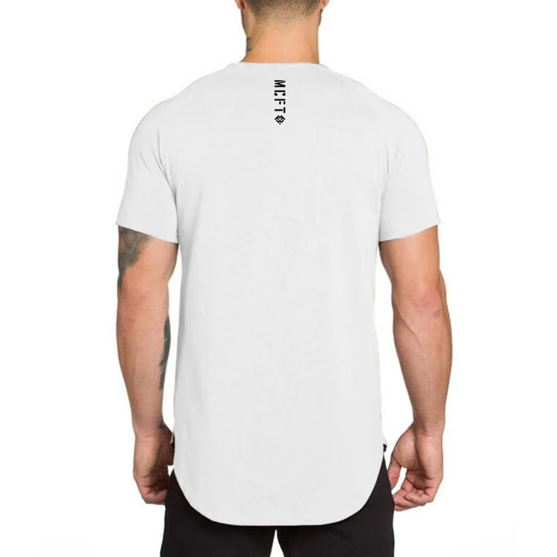 New Summer Sports T Shirt Mens Fashion Short Sleeved T-Shirt Brand Gym Clothing Hip-Hop Streetwear Slim Fit Fitness Tees Tops