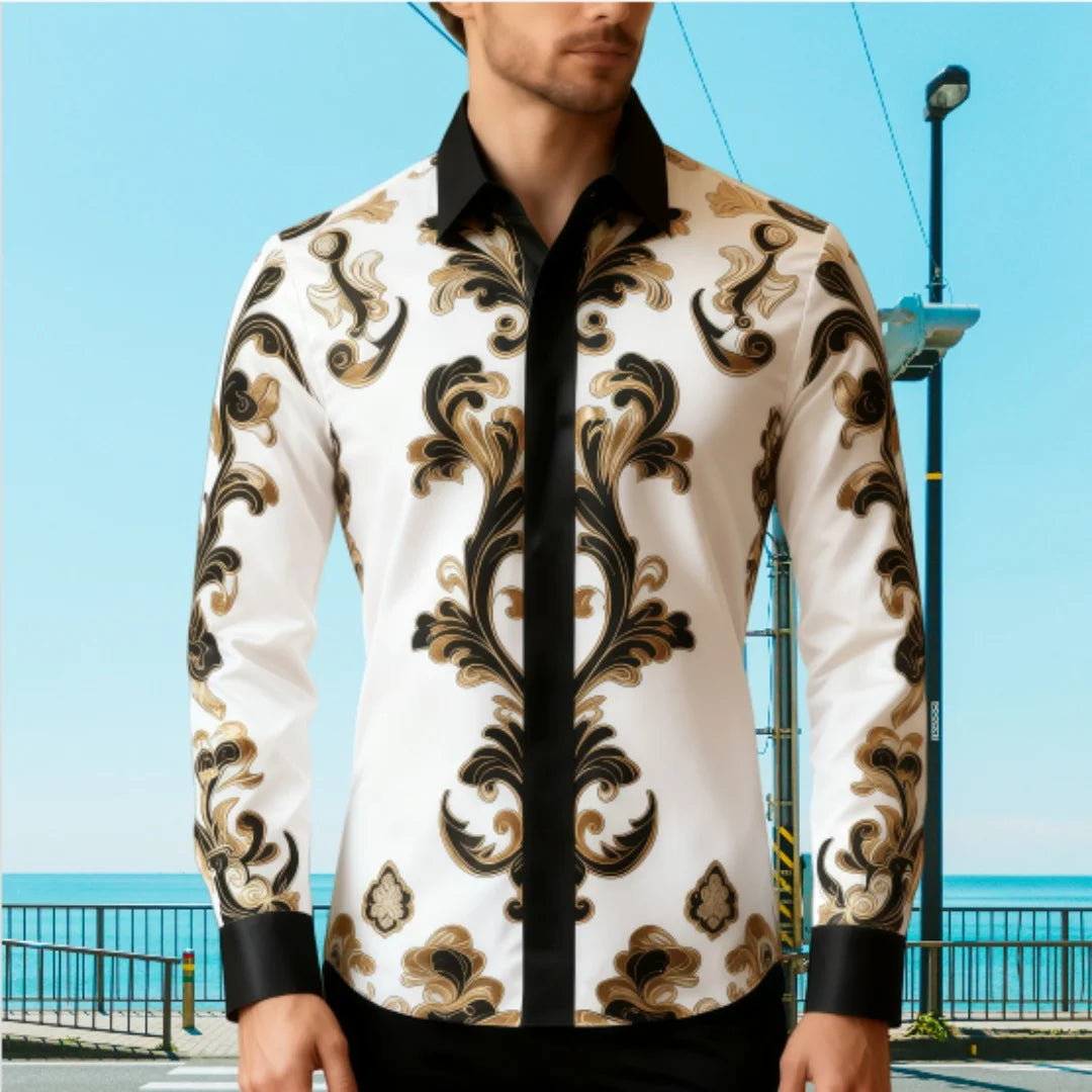 Camisa informal de manga larga con solapa para hombre, camisa holgada y cómoda con estampado 3D, talla grande 6XL, entrega rápid