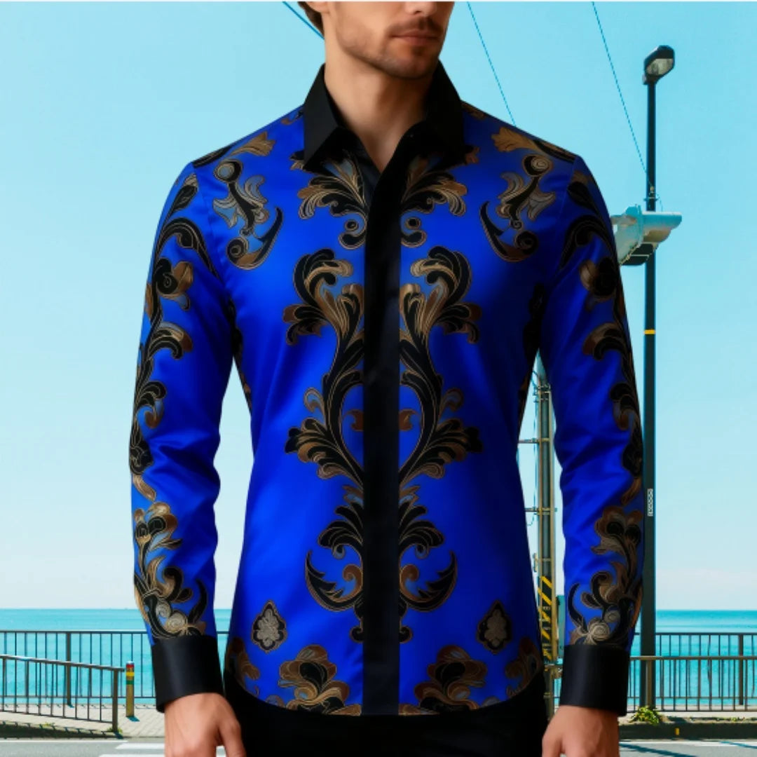 Camisa informal de manga larga con solapa para hombre, camisa holgada y cómoda con estampado 3D, talla grande 6XL, entrega rápid