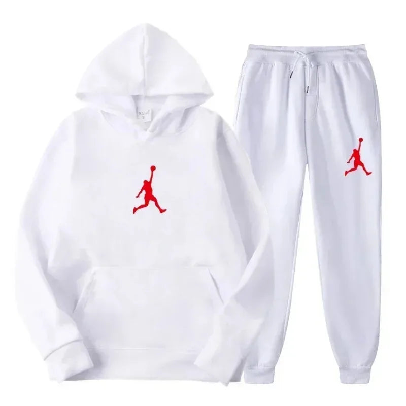Jordan 2025 Spring/Autumn/Winter Trendy Men Women Hooded Sweatshirt+Pants Two-piece Set Outdoor Basketball Loose Warm Sportswear