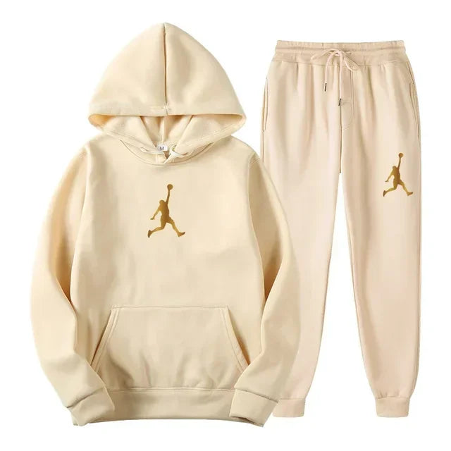 Jordan 2025 Spring/Autumn/Winter Trendy Men Women Hooded Sweatshirt+Pants Two-piece Set Outdoor Basketball Loose Warm Sportswear