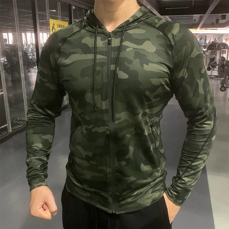 Men Outdoor Sports Jackets Hoodies Quick Dry Fit Long Sleeve Tops with Hood Male Running Sweatshirts 2023 Casual Jacket Hoodies
