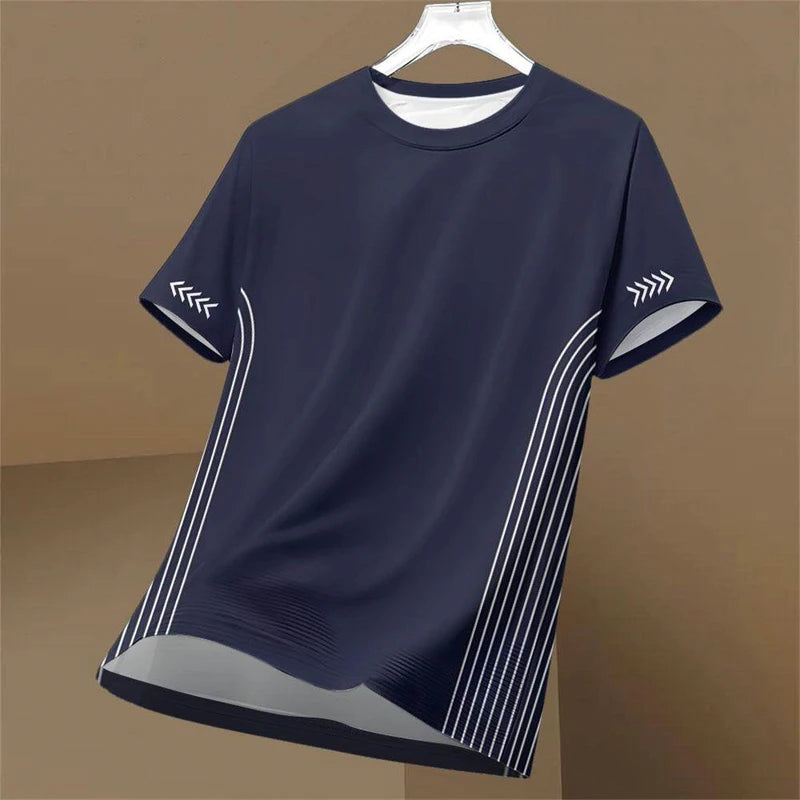 Men's Running T Shirt Summer Short Sleeve Cooling T-Shirt Quick-Dry Breathable Gym Tee Outdoor Fitness Sportswear Men's Clothing