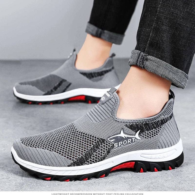 Men's Trendy New Comfortable Mesh Breathable Casual Sports Shoes Soft Soled Running Men's Vulcanized Shoes Zapatos De Hombre