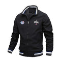 Men's Jackets High quality Fashion Casual USA Letter Graphic Print Outdoor Coat Tops Baseball Bomber Varsity Jacket Men Oversize USA🇺🇸