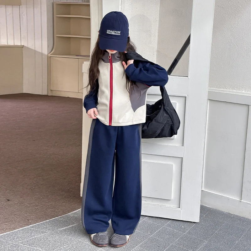 Sports Suit for Girls 2PCS/Set Children Suit Cotton Hoodies Jacket + Pants Teenage Kids Sportswear Tracksuit New Fashion Outfits
