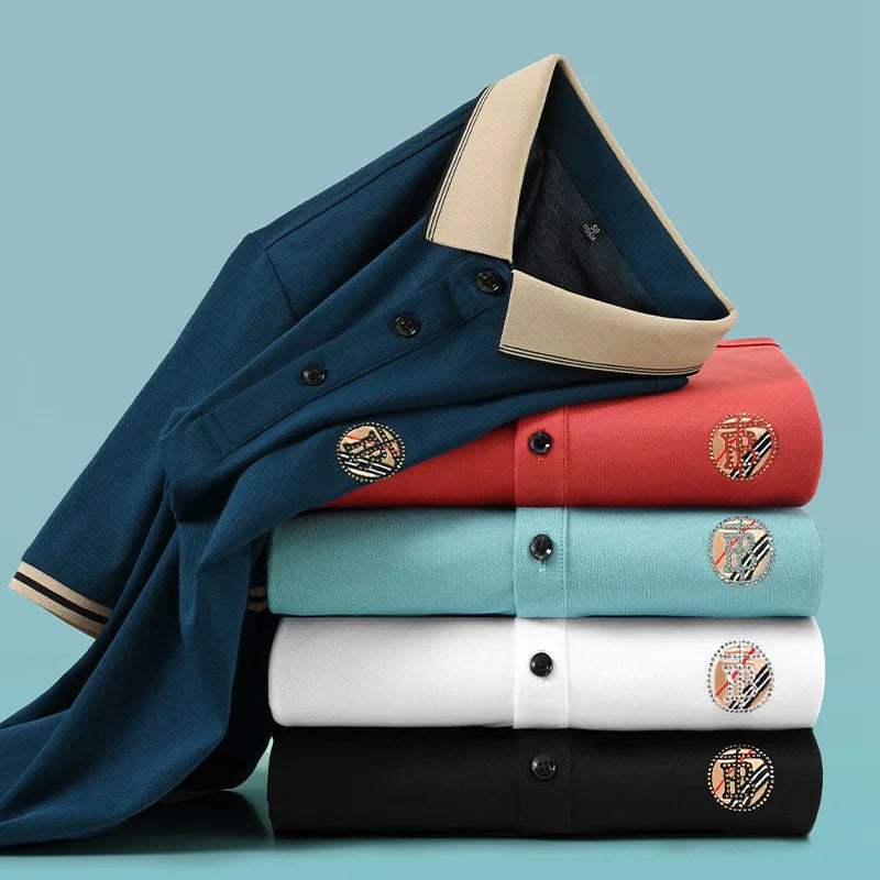 Summer Men's Polos Short Sleeve Polo Shirt Solid Golf Wear Business Casual Tees Men Clothing Camiseta Hombre Manga Corta
