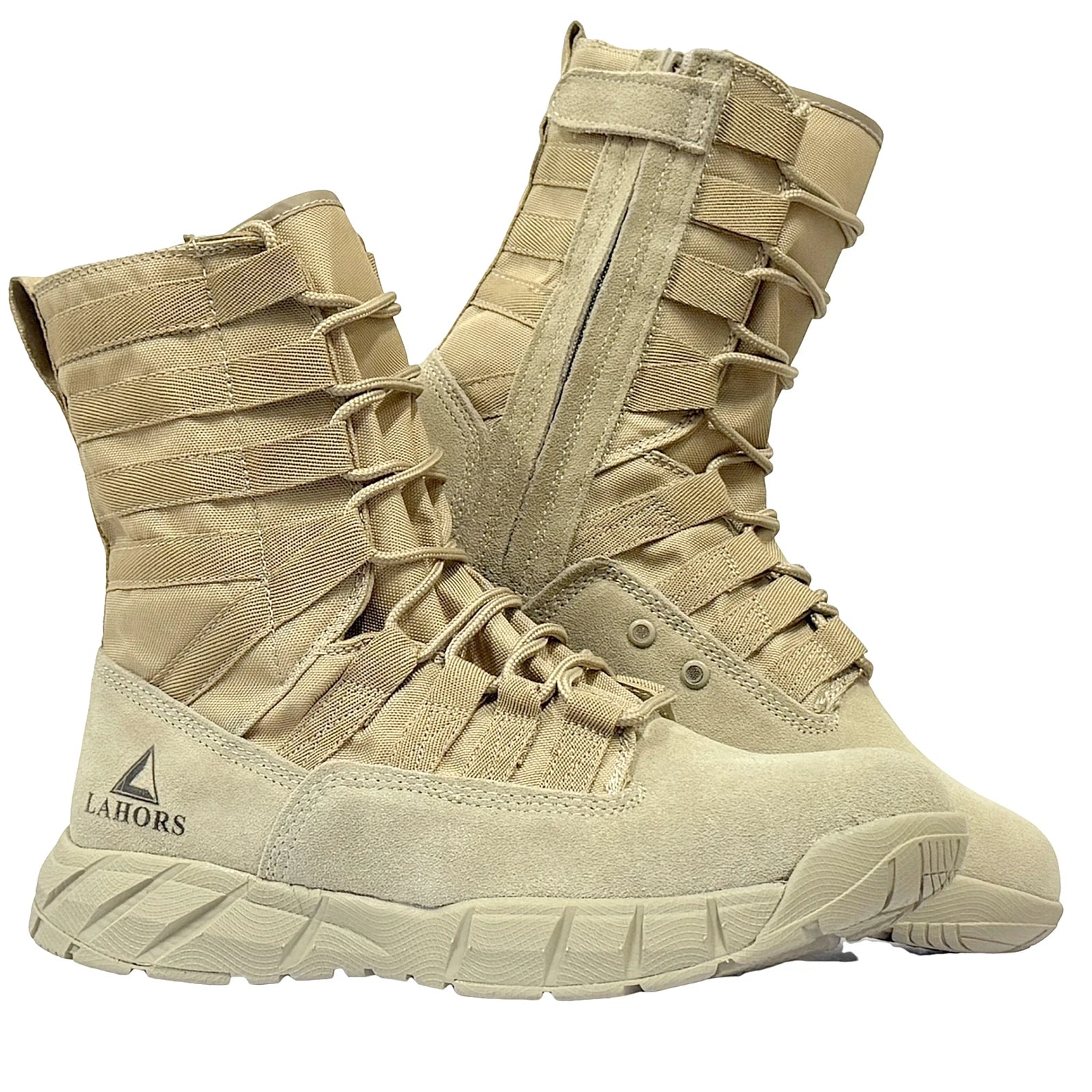 LAHORS Lightweight Suede Leather Tactical Combat Boots Men Outdoor Hiking Desert Army Shoes Breathable Male Ankle Boots Man made
