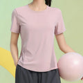 PHIGEER Women Loose Yoga Tops Summer Lightweight Quick Dry Short Sleeve Workout Tee Breathable Sports Shirt Gym Wear Sportswear