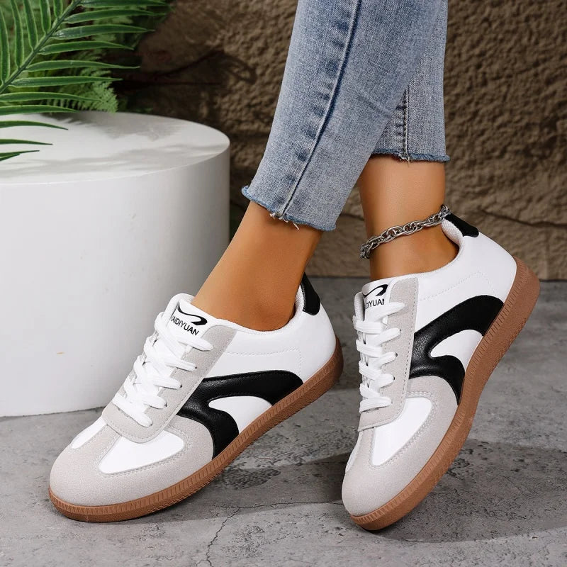 Women's Casual Light Sports Shoes Comfortable Breathable Running Shoes Anti-Slip Walking Shoes round Toe Synthetic Leather Upper