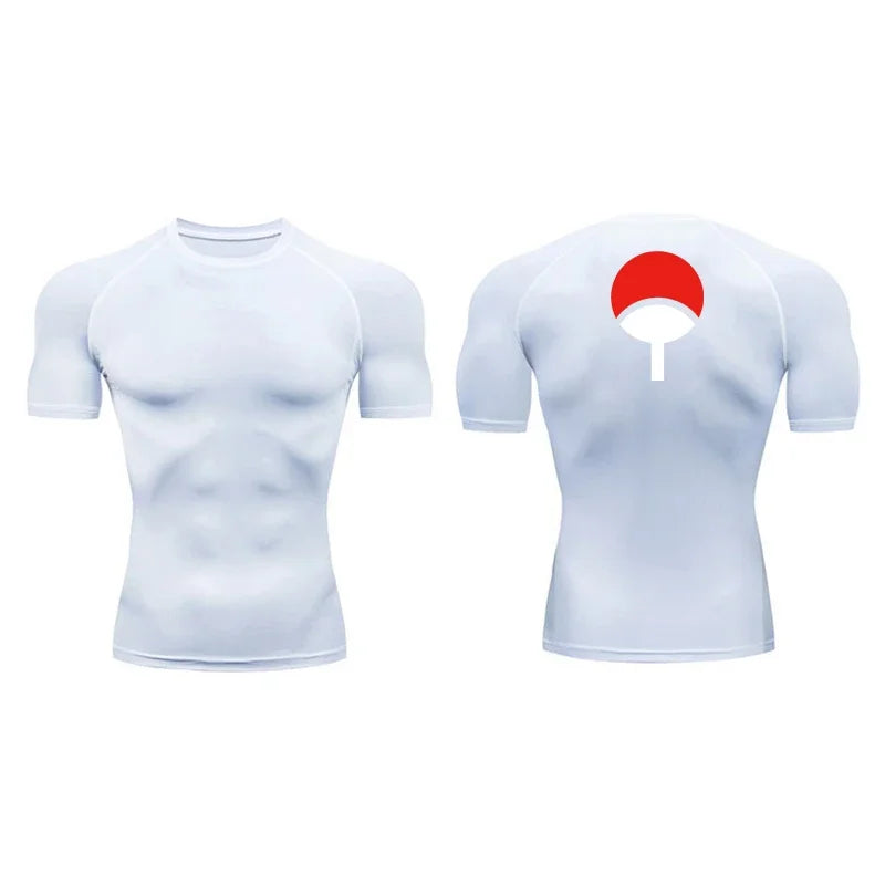 Graphic Compression Shirts for Men Athletic Quick Dry Rash Guard Stretchy Baselayers Undershirts Gym Workout Running Tshirt Tops