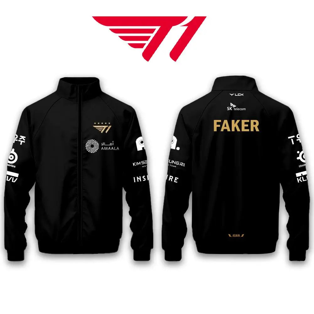 2025 World Championship T1 Team Jackets Jersey SKT Faker LCK Esports Club Training Uniform Men Women Autumn/winter Sports Jacket