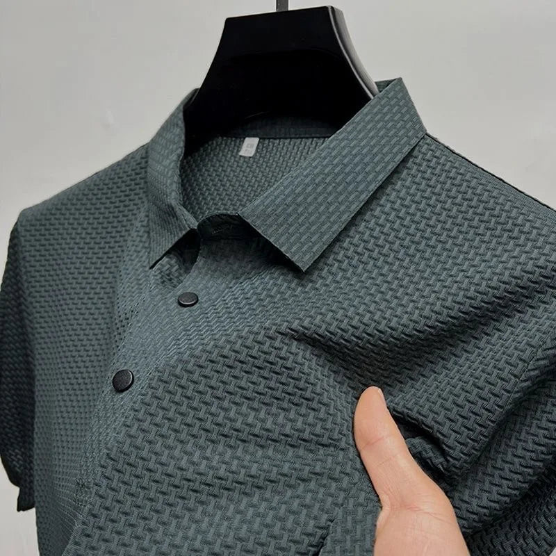 Nueva Camiseta sencilla diaria en verano 2026 camisa polo para hombres de cercanías de negocios cómoda y transpirable blusa de m