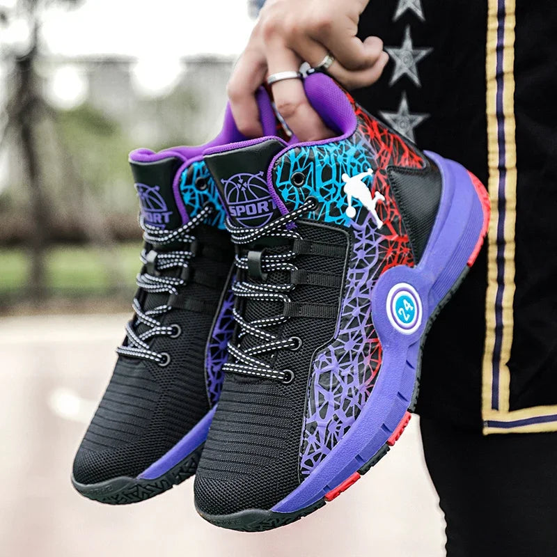 Basketball Shoes Men Field Training Non-slip High-top Luxyry Design Mesh Breathable Sneakers Pro Original Kids Basketball Boots