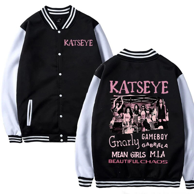 Girl Group Katseye Baseball Uniform Jacket 2026 New Katseye Kpop Baseball Jackets Coat Children's Clothing Autumn Kids Clothes