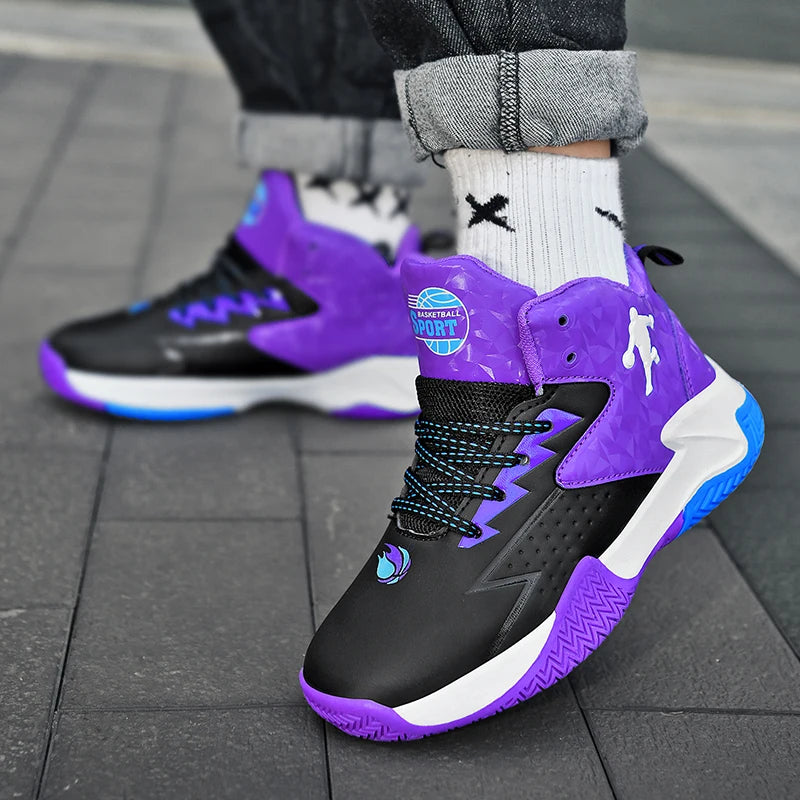 Children Basketball Shoes For Boys Girls Trainers High Top Sneakers Kids Training Shoes Outdoor Non-slip Children's Sports Shoes