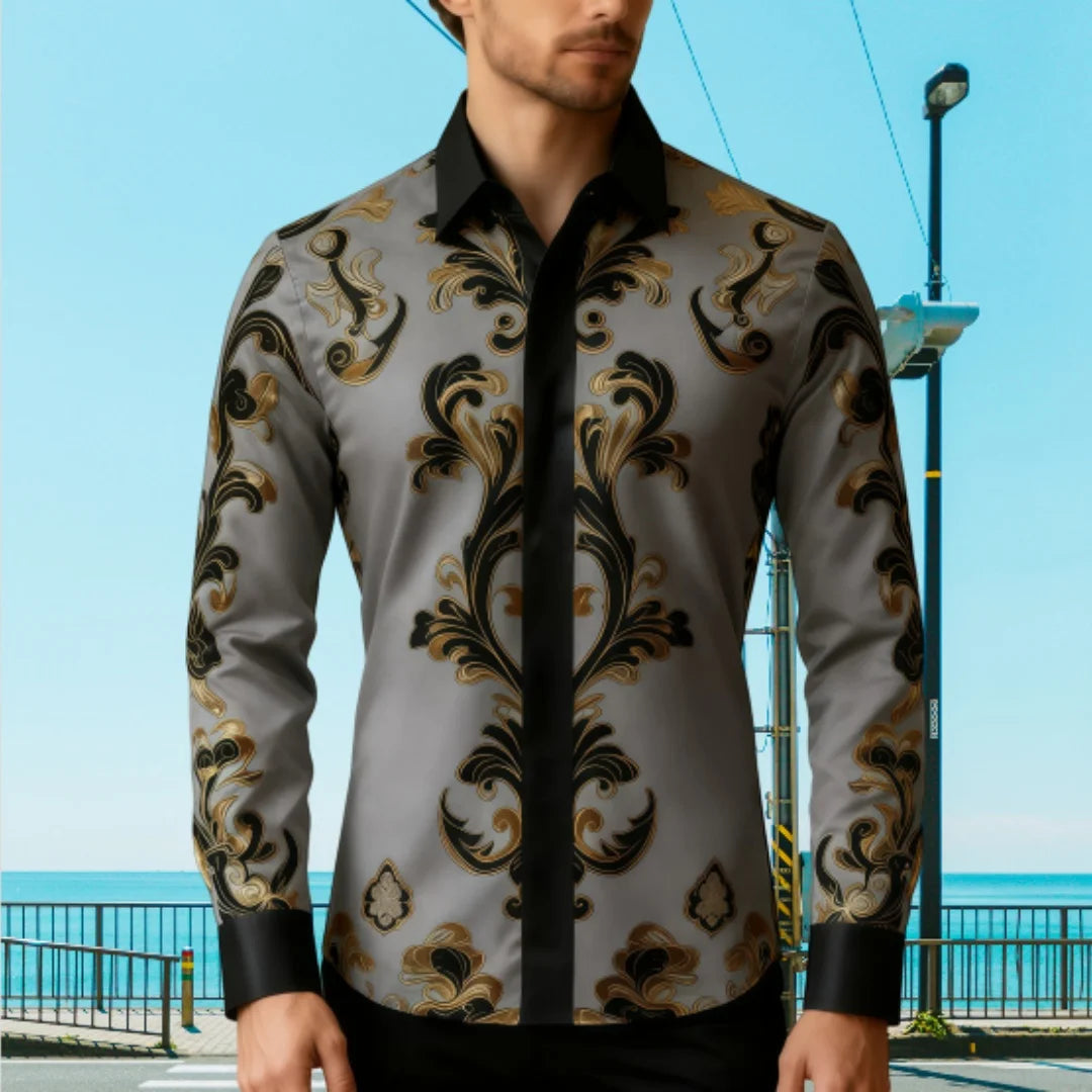 Camisa informal de manga larga con solapa para hombre, camisa holgada y cómoda con estampado 3D, talla grande 6XL, entrega rápid