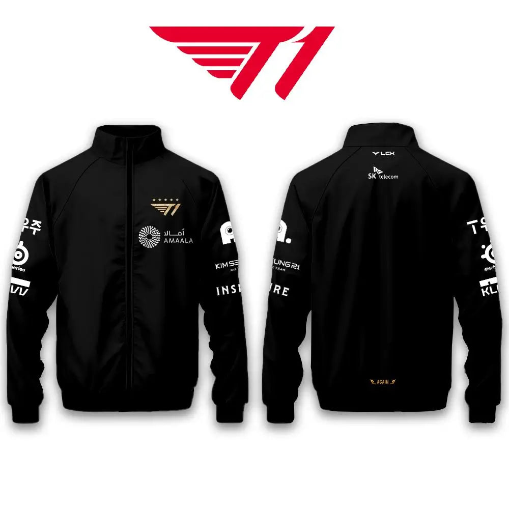 2025 World Championship T1 Team Jackets Jersey SKT Faker LCK Esports Club Training Uniform Men Women Autumn/winter Sports Jacket