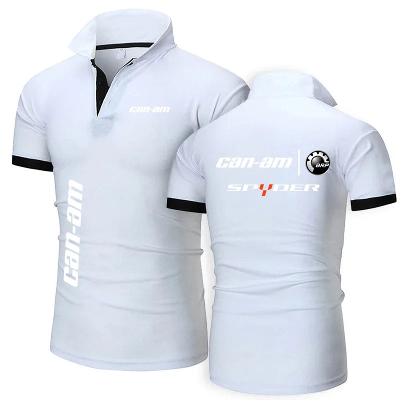Polo Shirt Men Can Am Team Motorcycles Short Sleeve Polo Shirt Summer Motorcycle F1 CanAm Team Streetwear Casual Tops
