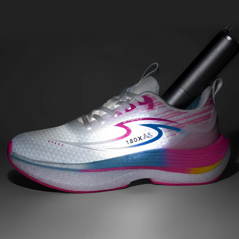 Marathon running shoes for women with soft soles, shock absorption lightweight and breathable carbon plate running shoes