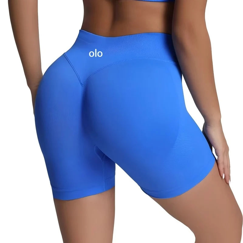Yoga shorts luxury high waisted hip lifting quick drying sports pants high elasticity seamless women's clothing fitness shorts