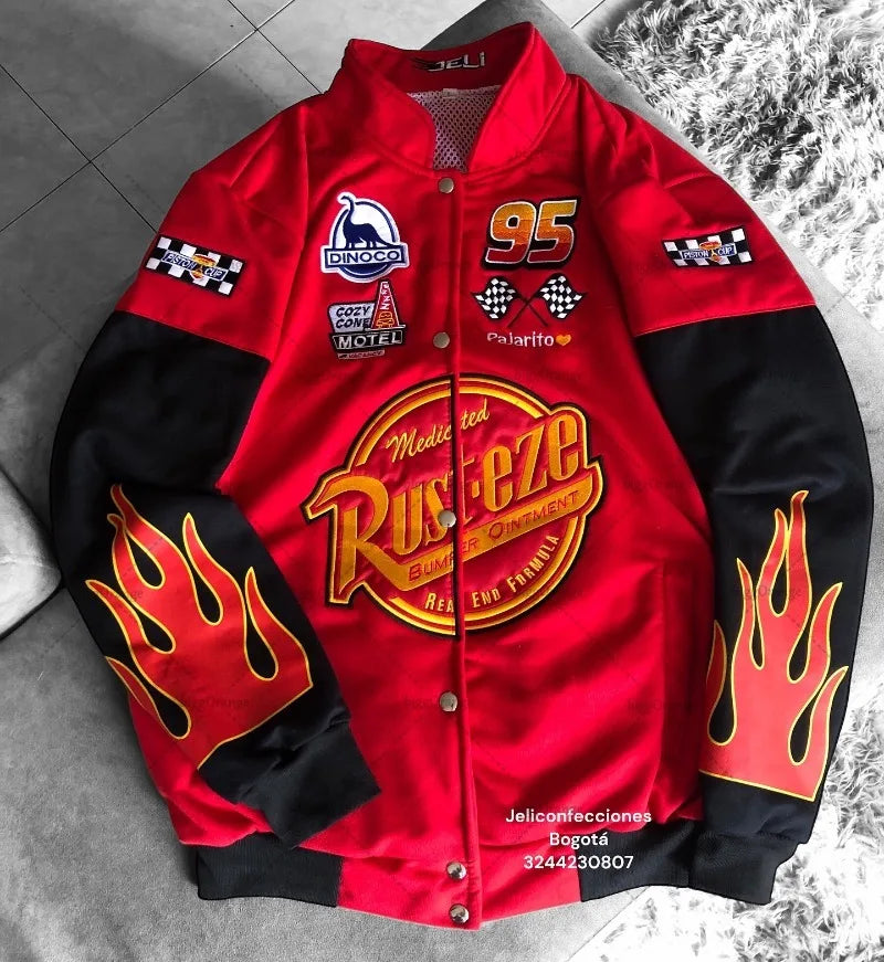 American New Fashion Letter Embroidery Oversized Red Spliced jacket Men Harajuku Y2K Casual Loose Button Baseball Uniform original 100