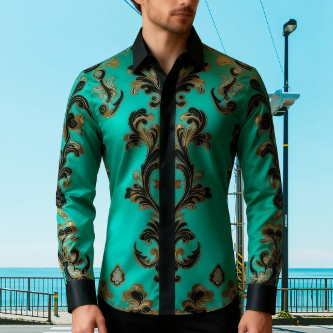 Camisa informal de manga larga con solapa para hombre, camisa holgada y cómoda con estampado 3D, talla grande 6XL, entrega rápid