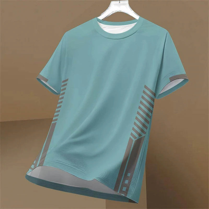 Men's Running T Shirt Summer Short Sleeve Cooling T-Shirt Quick-Dry Breathable Gym Tee Outdoor Fitness Sportswear Men's Clothing