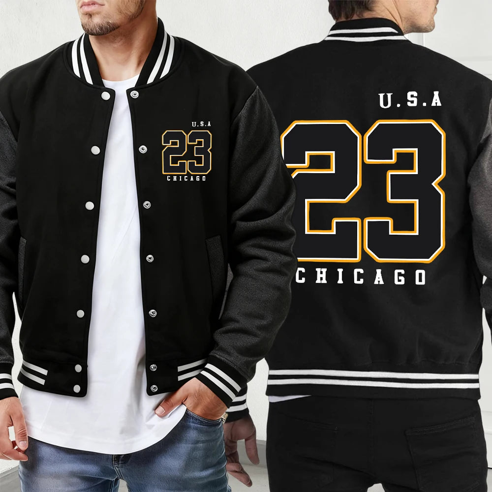 Polk High Number 33 Prints Unisex Jackets Classic Pocket Sportswear Street Fashion Menswear Loose Autumn Baseball Uniform Mens U.S.A 23🇺🇸