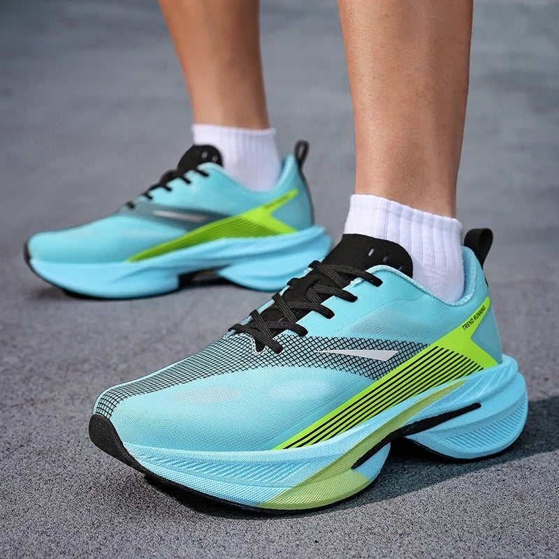 Zapatillas deportivas para hombre, zapatillas de running con amortiguación, zapatillas de atletismo para maratón y entrenamiento para hombre, con diseño hueco en la suela exterior, populares