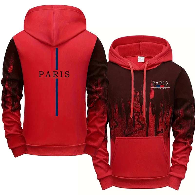 Paris Fashion Tracksuit Hooded Sweatshirt Sweatpants City Vibe Hoodies 2 Piece Set Autumn Winter Men's Daily Casual Sport Outfit