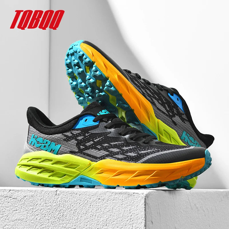 Men's Marathon Shoes Running Shoes Breathable High elasticity Cushioning Male Lightweight Sports Shoes Fitness Training