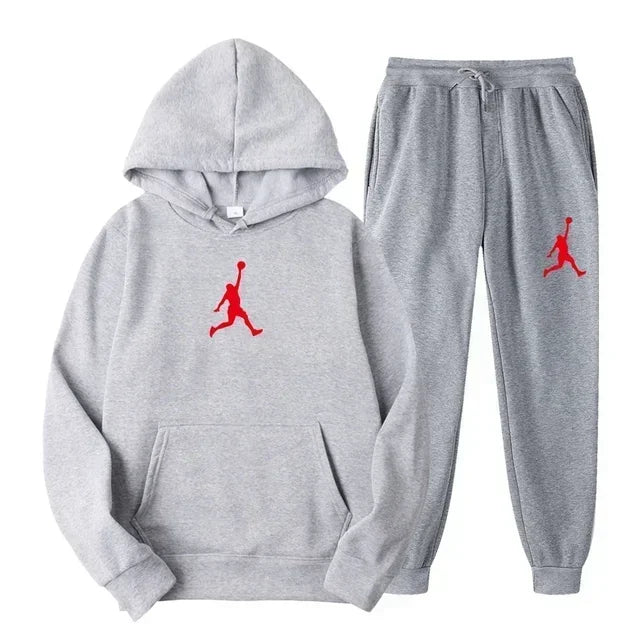 Jordan 2025 Spring/Autumn/Winter Trendy Men Women Hooded Sweatshirt+Pants Two-piece Set Outdoor Basketball Loose Warm Sportswear