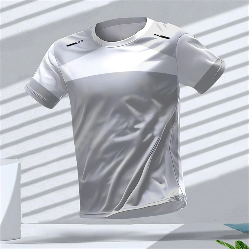 Fashion Running Sports T Shirts For Men Summer Casual Outdoor Fitness 3D Printed T-shirts Loose Quick Dry Breathable Tees Tops