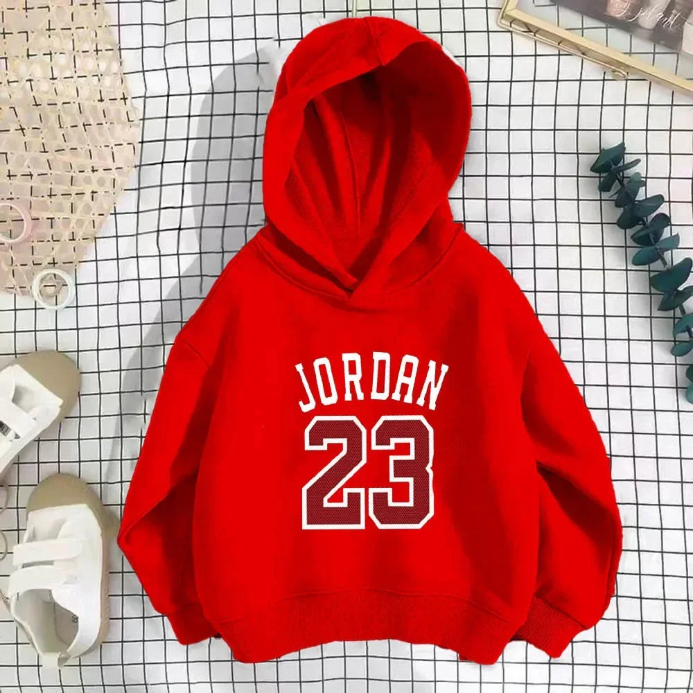 Autumn Winter Brand Jordan Printed Children Hoodie Fashion Casual Basketball Sports Sweatshirt Boys Girl Comfortable Kid Clothes