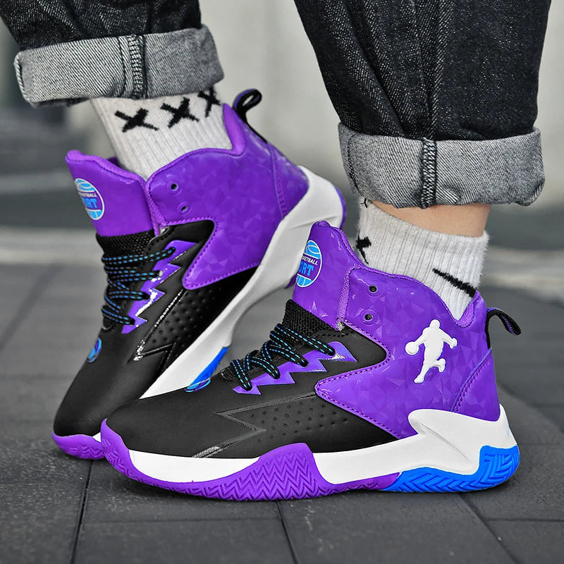 Children Basketball Shoes For Boys Girls Trainers High Top Sneakers Kids Training Shoes Outdoor Non-slip Children's Sports Shoes