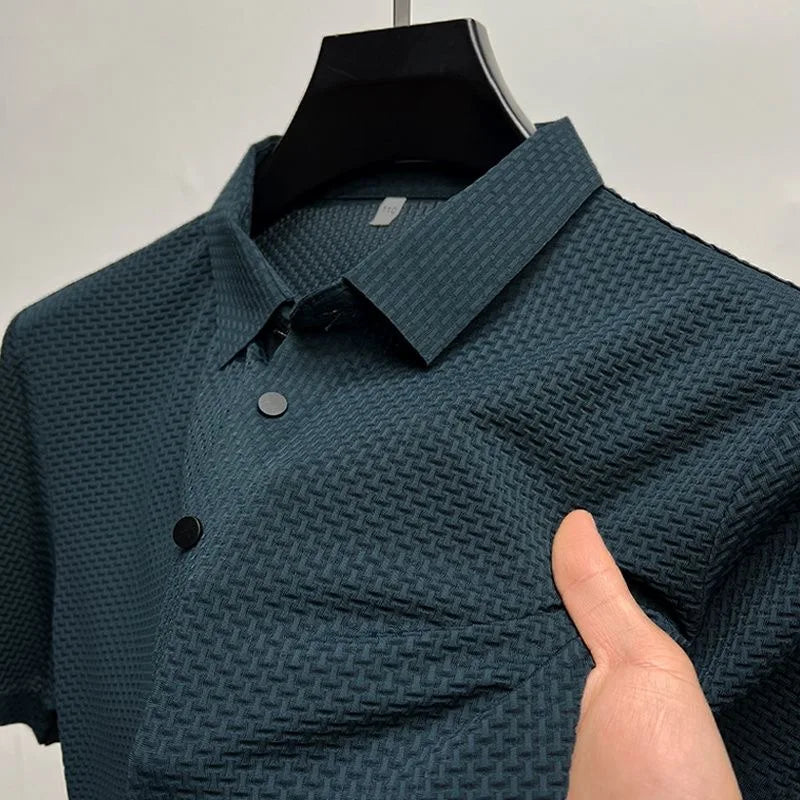 Nueva Camiseta sencilla diaria en verano 2026 camisa polo para hombres de cercanías de negocios cómoda y transpirable blusa de m