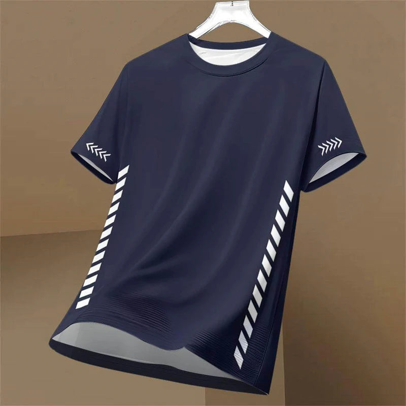 Men's Running T Shirt Summer Short Sleeve Cooling T-Shirt Quick-Dry Breathable Gym Tee Outdoor Fitness Sportswear Men's Clothing
