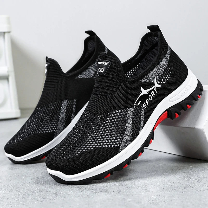 Men's Trendy New Comfortable Mesh Breathable Casual Sports Shoes Soft Soled Running Men's Vulcanized Shoes Zapatos De Hombre