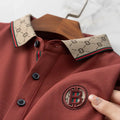 Men's Fashion 2025 Short sleeved Summer Polo Shirt High end Design Exquisite Ice Silk Embroidered Breathable T-shirt