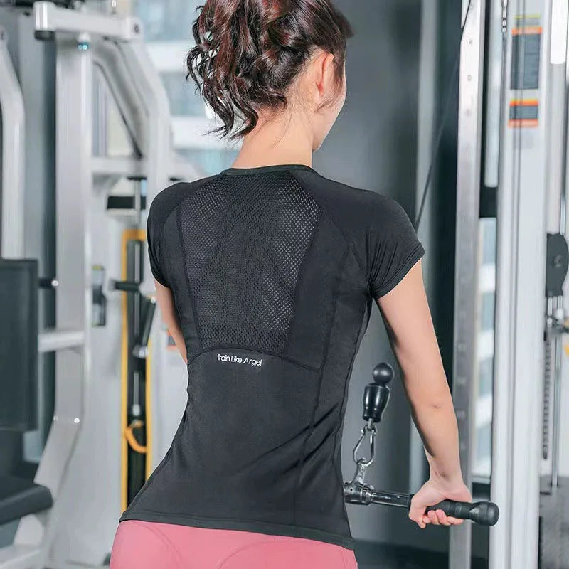 Ladies Sportswear Yoga Wear Women's Sports T-Shirt  Top Fitness Clothes Running USA 🇺🇸