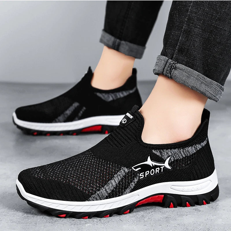 Men's Trendy New Comfortable Mesh Breathable Casual Sports Shoes Soft Soled Running Men's Vulcanized Shoes Zapatos De Hombre