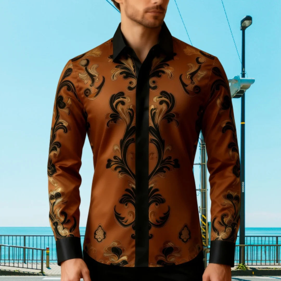 Camisa informal de manga larga con solapa para hombre, camisa holgada y cómoda con estampado 3D, talla grande 6XL, entrega rápid