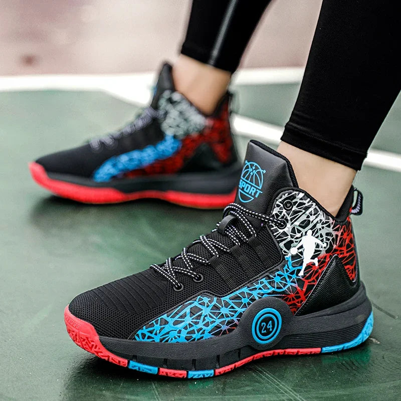 Basketball Shoes Men Field Training Non-slip High-top Luxyry Design Mesh Breathable Sneakers Pro Original Kids Basketball Boots