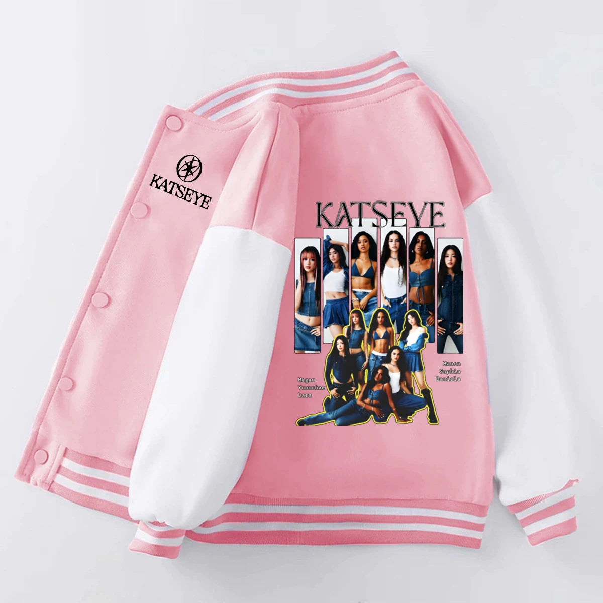 Girl Group Katseye Baseball Uniform Jacket 2026 New Katseye Kpop Baseball Jackets Coat Children's Clothing Autumn Kids Clothes