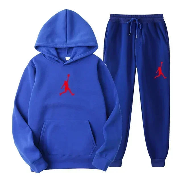 Jordan 2025 Spring/Autumn/Winter Trendy Men Women Hooded Sweatshirt+Pants Two-piece Set Outdoor Basketball Loose Warm Sportswear